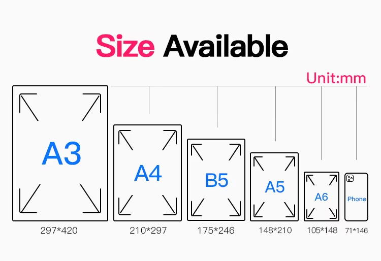 notebook size